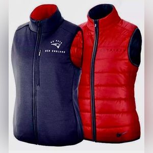 NFL Nike New England Patriots Red/Blue Reversible Puffer Vest Size XL
